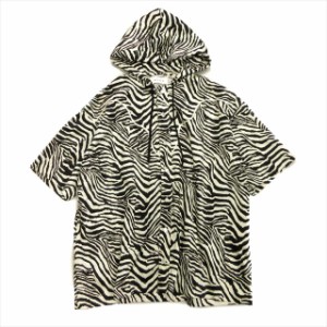 【中古】美品 23ss ベルパー BELPER ゼブラ柄 パーカー ZEBRA PARKA フーディ フーデッド シャツ カットソー 