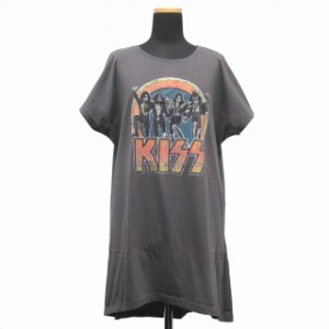 【中古】グッドロックスピード GOOD ROCK SPEED KISS キッス プリント Tシャツ ワンピース カットソー サイズF グレー