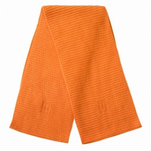 【中古】極美品 エルメス HERMES Hロゴ カシミヤ スヌード ネックウォーマー リブ ニット マフラー オレンジ ◇１ 