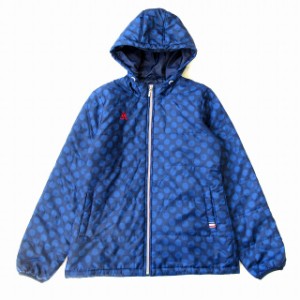 【中古】ルコックスポルティフ le coq sportif ドット柄 ジップアップ 中綿 ジャケット ブルゾン L 青 レディース 