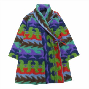 【中古】ミッソーニ MISSONI リバーシブル パイル ニット コート ジャケット ブルゾン ガウン タイロッケン