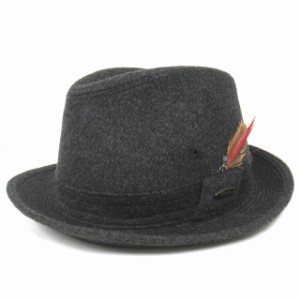 【中古】美品 トーキョーハット TOKIO HAT フェザー カシミヤ 中折れ ハット 帽子 39448 サイズL チャコールグレー 