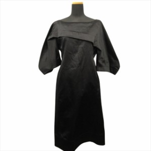【中古】ジルサンダー JIL SANDER シルク100% ワンピース ドレス カットソー フォーマル 2014年製 36 黒 ブラック