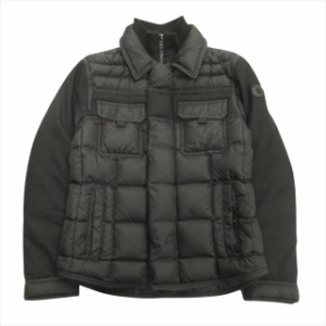 【中古】モンクレール MONCLER BLAIS ダウン ジャケット ブルゾン ロゴ ワッペン ナイロン ウール 切替 0 黒 