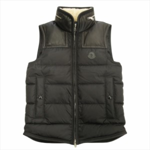 【中古】極美品 17aw モンクレール MONCLER ミレー MILLAIS ラムレザー ムートンファー スイッチング ダウン ベスト