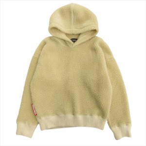 【中古】19aw ディースクエアード DSQUARED2 プルオーバー ボア パーカー フーディ カットソー ロゴ XS ベージュ 