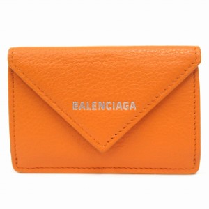 【中古】極美品 バレンシアガ BALENCIAGA "PAPER ZA MINI WALLET" ペーパー ミニ 財布 コンパクト レザー 391446 ◇１