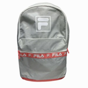 【中古】フィラ FILA リュック バックパック ロゴ カバン バッグ グレー × ピンク レディース キッズ ♪10 