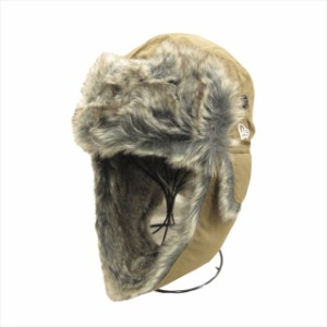 【中古】美品 ニューエラ NEW ERA トラッパー フライト キャップ The Trapper ナイロン 帽子 フェイクファー ロゴ