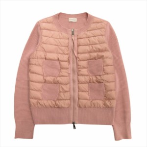 【中古】モンクレール MONCLER ALLA COREANA  ニット スイッチング ダウン ジャケット ブルゾン 切替 ロゴ ワッペン