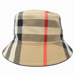 【中古】未使用品 バーバリー ロンドン イングランド BURBERRY LONDON ENGLAND  チェック バケット ハット 帽子 M