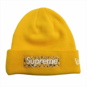 【中古】美品 19aw シュプリーム × ニューエラ Supreme×New era ペイズリー ボックスロゴビーニー Box Logo Beanie