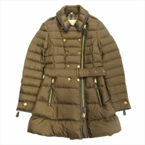 【中古】美品 バーバリーブリット BURBERRY BRIT ダウン トレンチ コート ジャケット 金ボタン ブルゾン ダブル