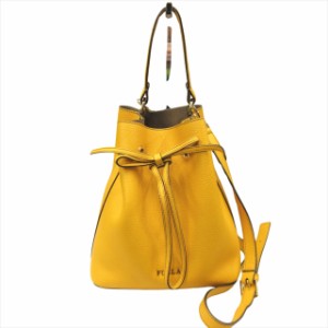 【中古】フルラ FURLA コスタンザ COSTANZA ドローストリング バッグ 鞄 巾着 2way ハンド トート ショルダー