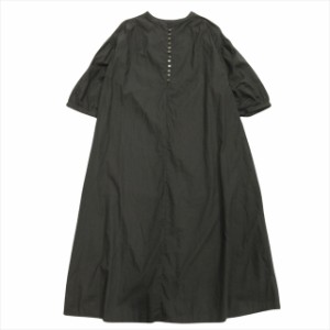【中古】ピアチェーレ piacere オーバーサイズ ワンピース ドレス カットソー フレアスカート マオカラー 黒 ブラック
