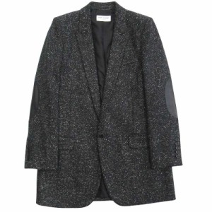 【中古】美品 16aw サンローラン パリ エディ期 レザー エルボーパッチ テーラード ジャケット ブレザー ウール◇５ 