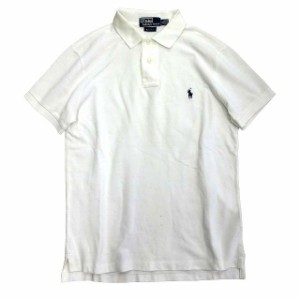 【中古】ポロ バイ ラルフローレン Polo by Ralph Lauren ポロシャツ カットソー 鹿の子 ポニー M 白 メンズ 