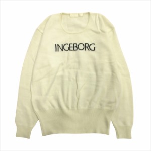 【中古】90aw インゲボルグ INGEBORG ロゴ ニット セーター クルーネック ラム アンゴラ 90's ピンクハウス 