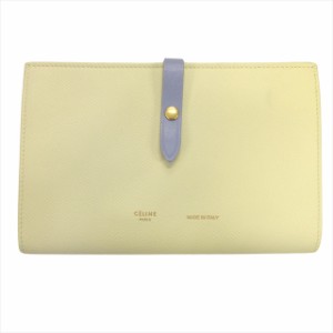 【中古】セリーヌ CELINE by Phoebe Philo ラージストラップウォレット 二つ折り 長財布 レザー ロゴ バイカラー