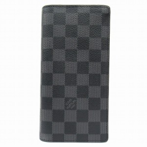 【中古】美品 ルイヴィトン LOUIS VUITTON "ポルトフォイユ･ブラザ" ダミエ・グラフィット 長財布 二つ折り N62665