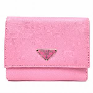 【中古】極美品 プラダ PRADA 財布 三つ折り ミニ コンパクト サフィアーノ レザー トライアングルロゴ M667 ◆２ 
