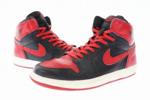 【中古】ナイキ NIKE 2001年製 AIR JORDAN 1 RETRO BRED エア ジョーダン レトロ ブレッド 136066-061 ▲■ 221104/107