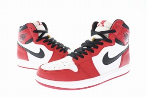 【中古】ナイキ NIKE AIR JORDAN 1 RETRO HIGH CHICAGO 2015 シカゴ 555088-101 27 白 赤 黒 ▲■ 221016/107