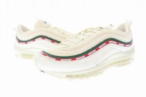 【中古】ナイキ NIKE ×UNDEFEATED アンディフィーテッド AIR MAX 97 OG WHITE エア マックス AJ1986-100 27 白▲■