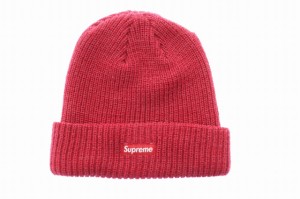 【中古】シュプリーム SUPREME 17AW Heather Loose Gauge Beanie ヘザー ルーズ ゲージ ビーニー ニット帽 帽子 赤 レッド