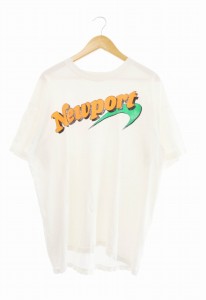 【中古】ヴィンテージ VINTAGE 90s NEWPORT ニューポート LOGO TEE ロゴ プリント Tシャツ 企業T 企業物 半袖 XL 白