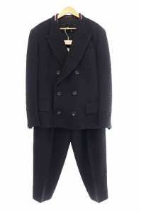 【中古】ヨウジヤマモトプールオム YOHJI YAMAMOTO POUR HOMME 95AW鹿鳴館期 ニット刺繍 セットアップ スーツ黒230805