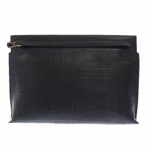 【中古】ロエベ LOEWE T Pouch Tポーチ アナグラム レザー クラッチ セカンド バッグ 9793803 黒ブラック▲●■230811