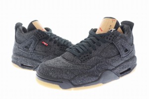 【中古】ナイキ NIKE ×Levi's リーバイス AIR JORDAN 4 RETRO LEVIS NRG BLACK DENIM AO2571-001 27 ▲■ 230822