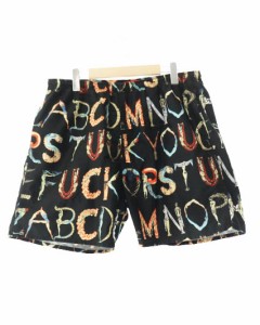 【中古】シュプリーム SUPREME 18SS アルファベット ウォーター ショーツ 水陸両用 ショート パンツ L 黒 240409