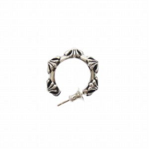 【中古】クロムハーツ CHROME HEARTS HOOP CROSS SML クロス バンド フープ ピアス SILVER 925 14K シルバー