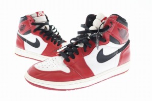 【中古】ナイキ NIKE AIR JORDAN 1 RETRO HIGH CHICAGO 2015 エアジョーダン ワン レトロ ハイ シカゴ スニーカー 27