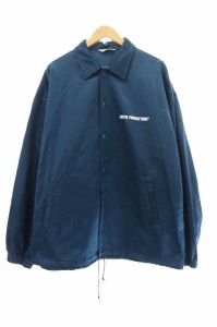 【中古】クーティー COOTIE 21AW R/C Satin Coach Jacket ロゴ プリント サテン コーチ ジャケット M 青 231215