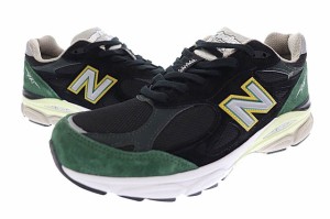 【中古】ニューバランス NEW BALANCE 990V3 スニーカー M990CP3 27.5 黒 緑 ブラック グリーン ▲■ 240122 メンズ