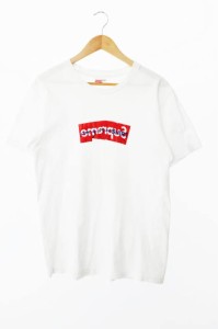 【中古】シュプリーム SUPREME 17SS × コムデギャルソン シャツ ボックス ロゴ 半袖Tシャツ M 白 ホワイト