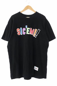 【中古】シュプリーム SUPREME ×WTAPS ダブルタップス 21AW Sic em Tee シリエム ロゴ 半袖 Tシャツ L 黒 240404