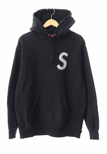 【中古】シュプリーム SUPREME × スワロフスキー 21SS S Logo Hooded Sweatshirt Sロゴ パーカー M 黒☆AA★ 240412