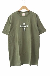 【中古】シュプリーム SUPREME 20AW Cross Box Logo Tee クロス ボックス ロゴ 半袖 Tシャツ L オリーブ 240410