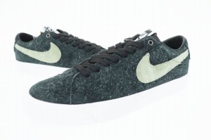 【中古】ナイキ NIKE × STUSSY ステューシー SB ZOOM BLAZER LOW QS Black/Palm Green ズーム ブレーザー ロー