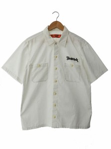 【中古】テンダーロイン TENDERLOIN T-WORK SHT ロゴ チェーン ステッチ 刺繍 半袖 ワーク シャツ S 白 240425 メンズ