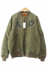 【中古】MASSES マシス MA-1 FLIGHT JACKET ミリタリー フライト ジャケット ブルゾン L-2B L カーキ ● 240430