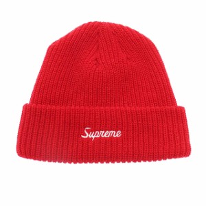 【中古】シュプリーム SUPREME 22SS Loose Gauge Beanie ロゴ ルーズ ゲージ ビーニー ニットキャップ 赤▲ 240609