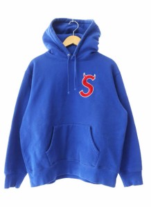 【中古】シュプリーム SUPREME 22AW S Logo Hooded Sweatshirt Sロゴ刺繍 フーデッド スウェット パーカー S青 240616