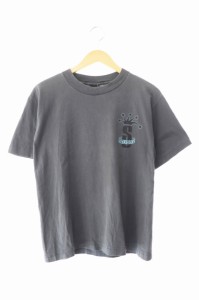 【中古】ステューシー STUSSY 90s USA製 Crown Logo Tee オールド クラウン ロゴ Tシャツ 半袖 L チャコール