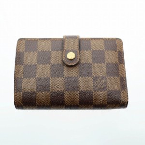 【中古】ルイヴィトン LOUIS VUITTON ダミエ ポルト モネ ビエ ヴィエノワ 二つ折り がま口 財布 N61664 茶☆AA★●▲
