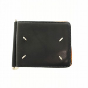 【中古】メゾンマルジェラ Maison Margiela レザー ウォレット 三つ折り財布 札入れ S55UI0137 ブラック☆AA★●▲■
